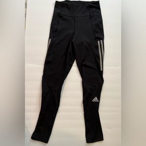 Adidas Black Aeroready Prime Green Running Leggings Womens Size XS